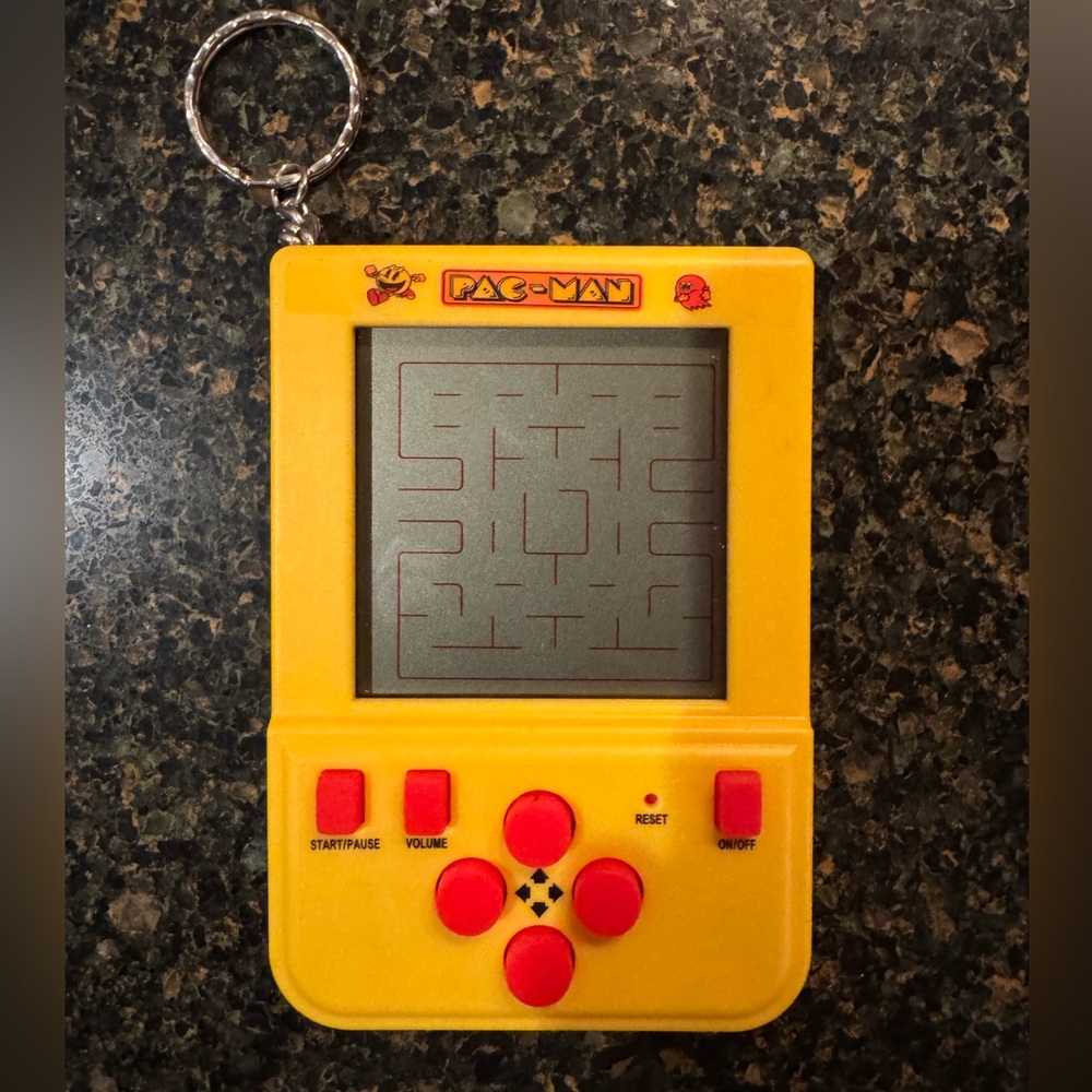 Pac-Man Handheld Game on keychain
